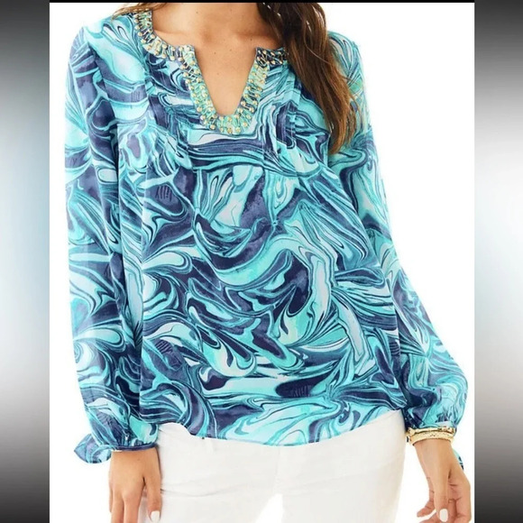 Lilly Pulitzer Silk Blouse - Picture 1 of 6